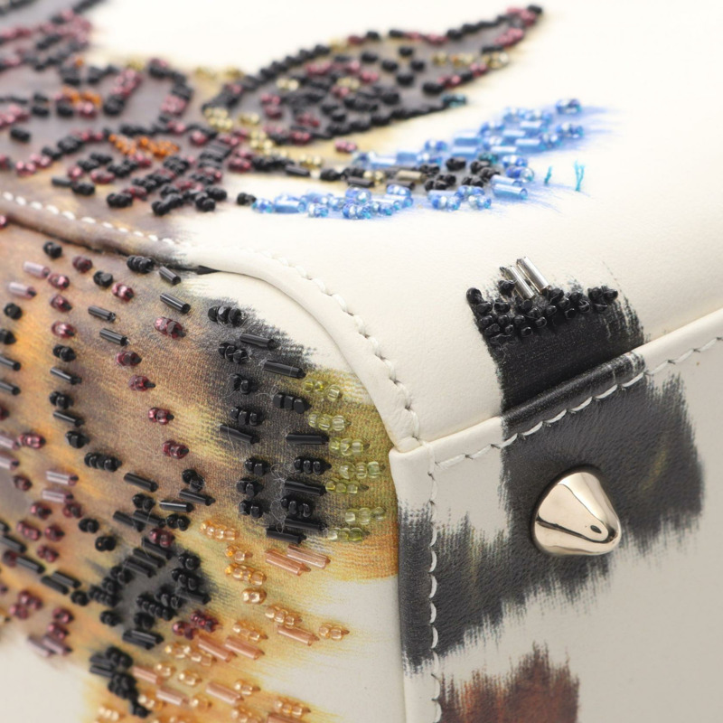 Christian Dior LADY DIOR 肩背包，白色多色皮革，二手女款-5