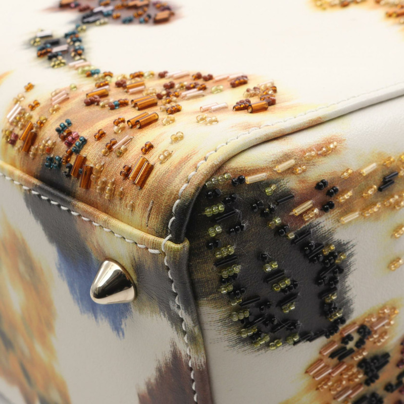 Christian Dior LADY DIOR 肩背包，白色多色皮革，二手女款-6