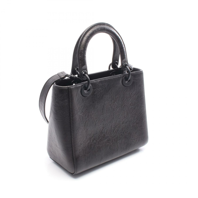 Christian Dior LADY DIOR 肩背包 皮革 黑色 白色 二手 女士 CD-1