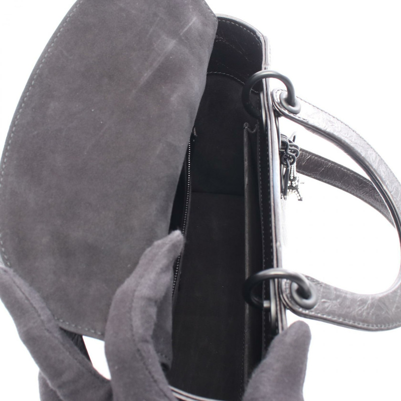 Christian Dior LADY DIOR 肩背包 皮革 黑色 白色 二手 女士 CD-2