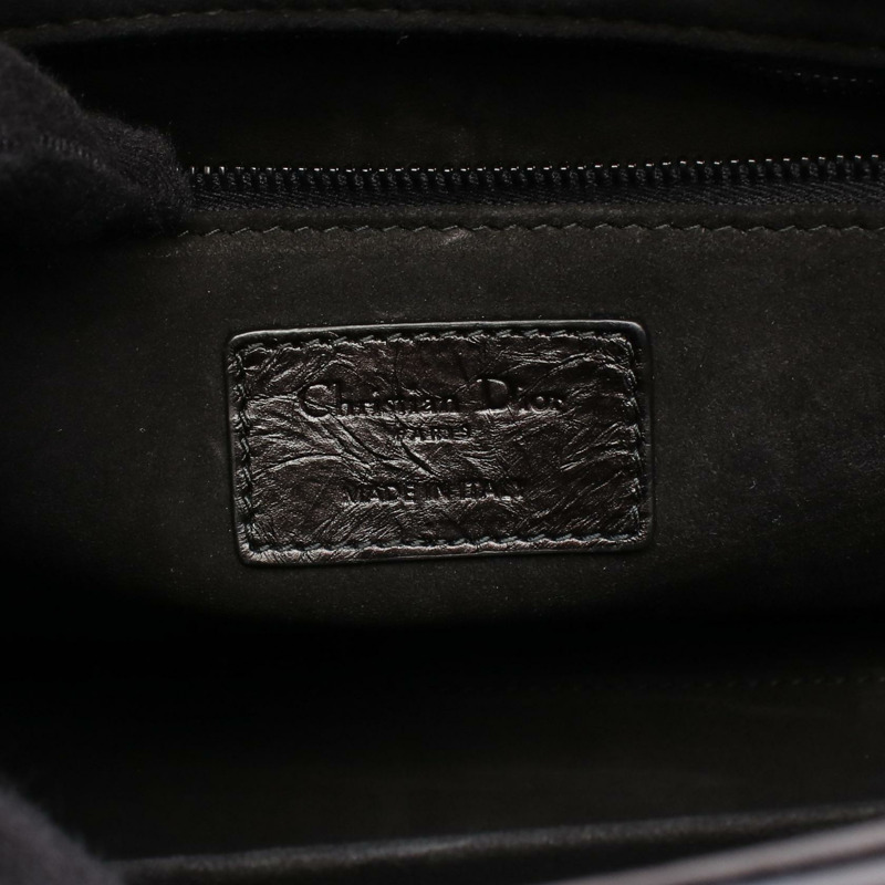 Christian Dior LADY DIOR 肩背包 皮革 黑色 白色 二手 女士 CD-3