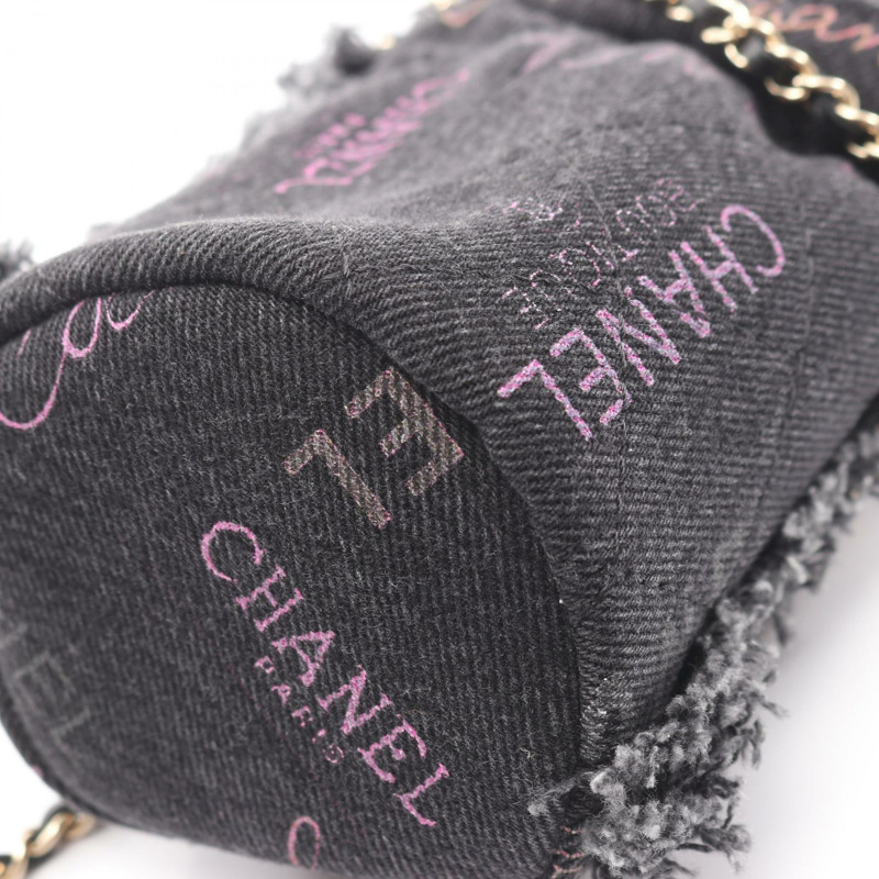 香奈兒 (CHANEL) 絎縫迷你水桶鏈條斜背包 AP2603 牛仔灰 GHW-8