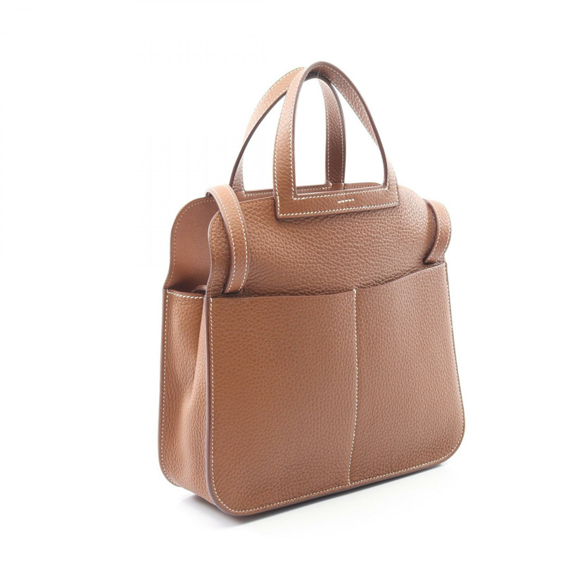 愛馬仕 Halzan 25 斜背包 U Taurillon Clemence 金色二手女士 GHW-1