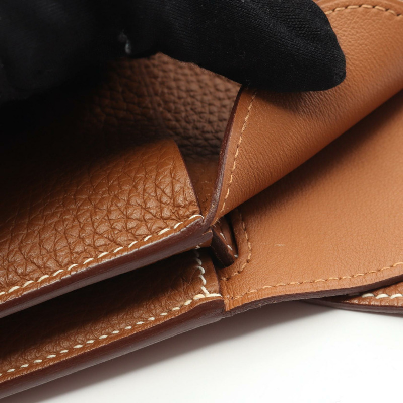 愛馬仕 Halzan 25 斜背包 U Taurillon Clemence 金色二手女士 GHW-6