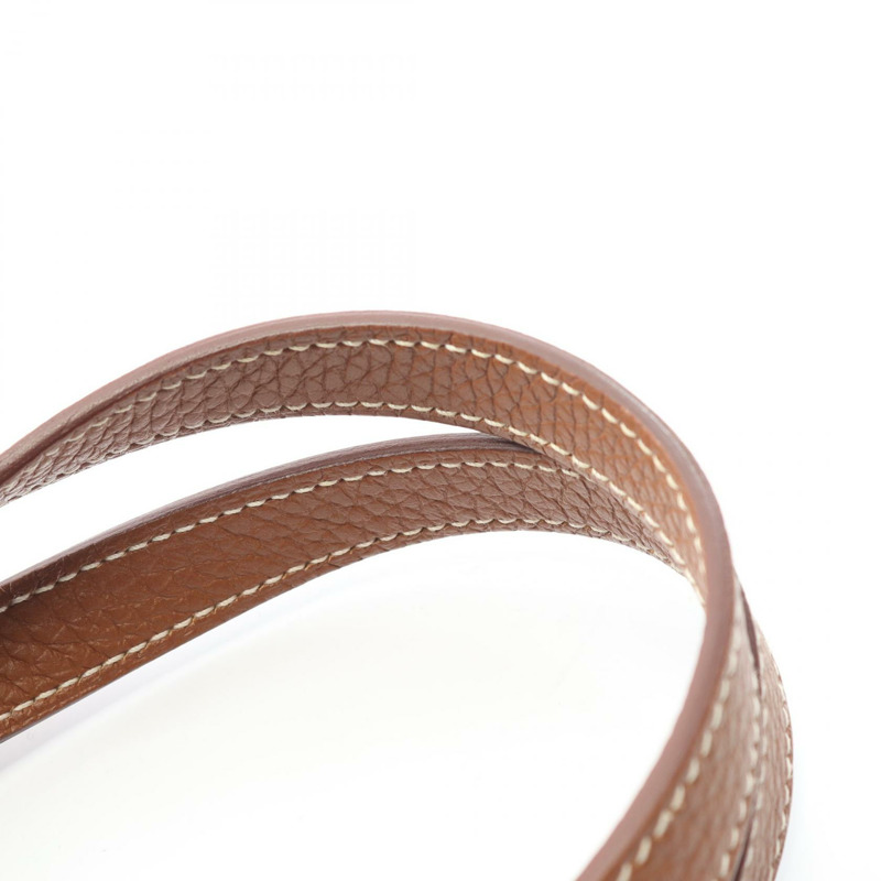 愛馬仕 Halzan 25 斜背包 U Taurillon Clemence 金色二手女士 GHW-7