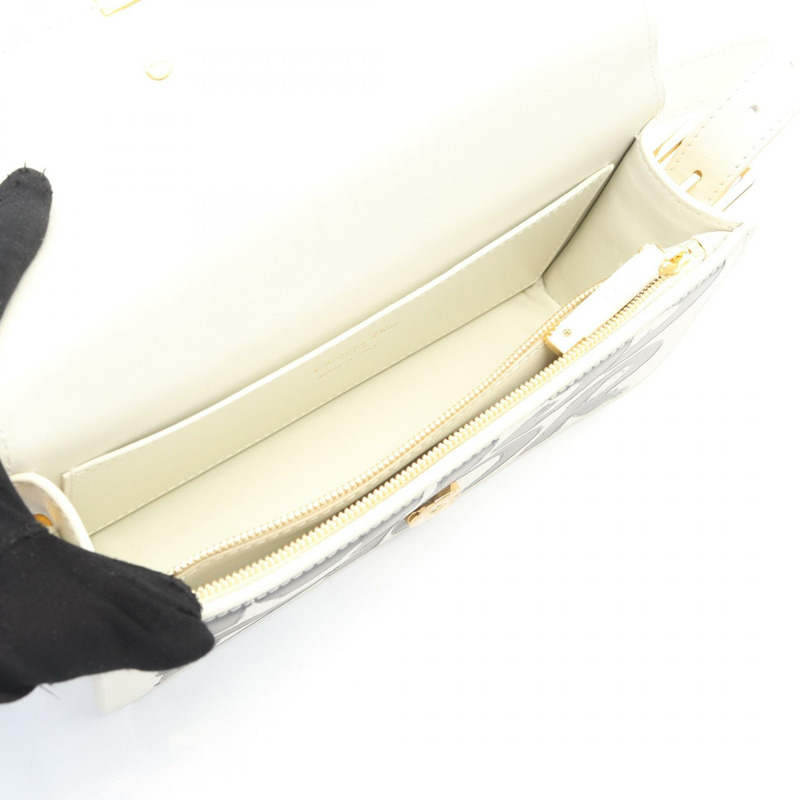 Christian Dior MISS DIOR 肩手提包 M2610UZCJ 皮革 白色 黑色 二手-2