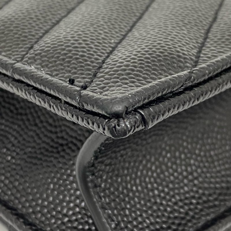 △ Saint Laurent 聖羅蘭 So Black Caviar Skin Wallet On Chain 黑色粒紋小牛皮鏈條銀包 -257027289-10