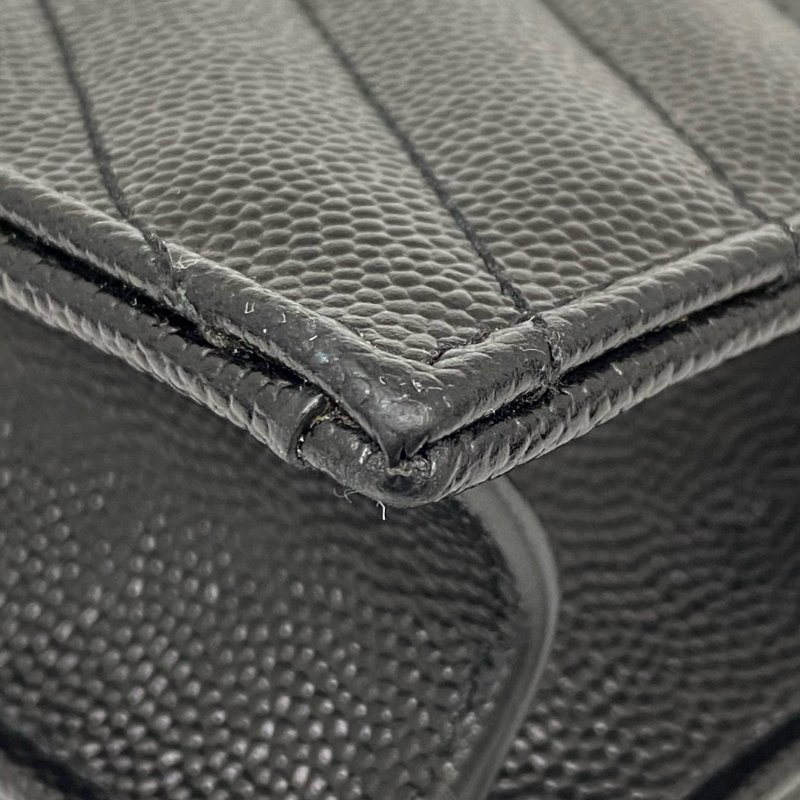△ Saint Laurent 聖羅蘭 So Black Caviar Skin Wallet On Chain 黑色粒紋小牛皮鏈條銀包 -257027289-11