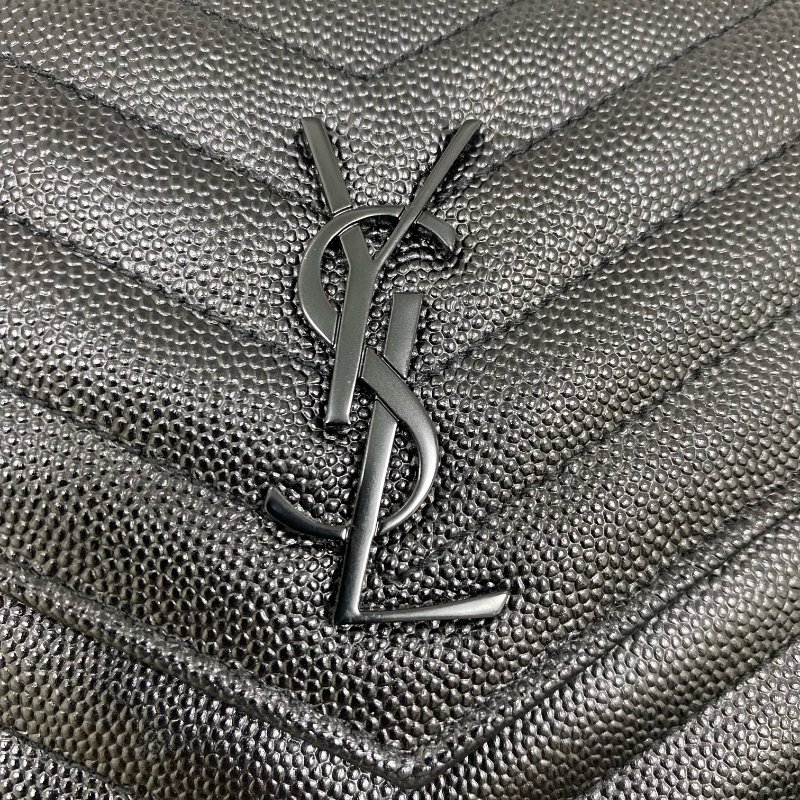 △ Saint Laurent 聖羅蘭 So Black Caviar Skin Wallet On Chain 黑色粒紋小牛皮鏈條銀包 -257027289-12