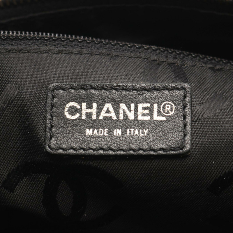 香奈兒 (CHANEL) 野性縫線肩背包，黑色皮革，二手，女士，金色五金，CC Coco標誌-3