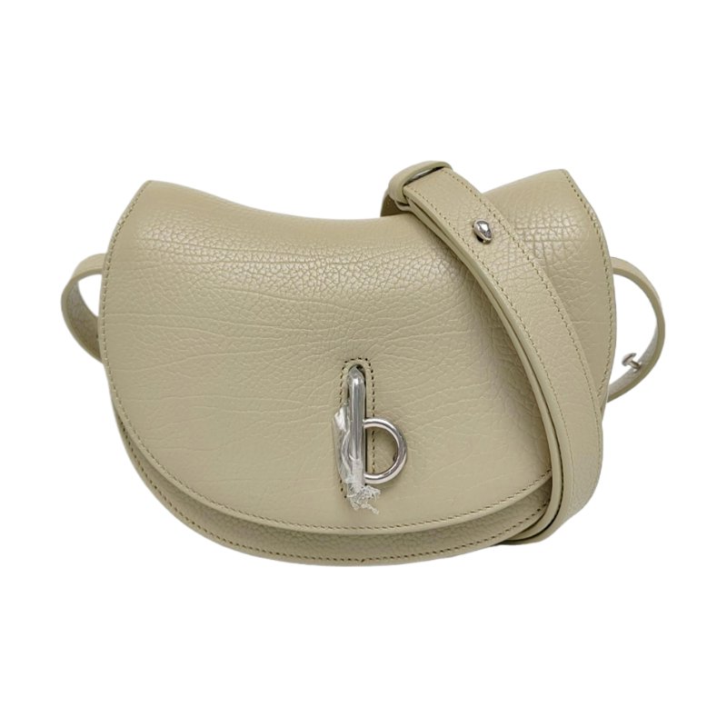 BURBERRY B Clip迷你綠色牛皮單肩包銀色五金-0