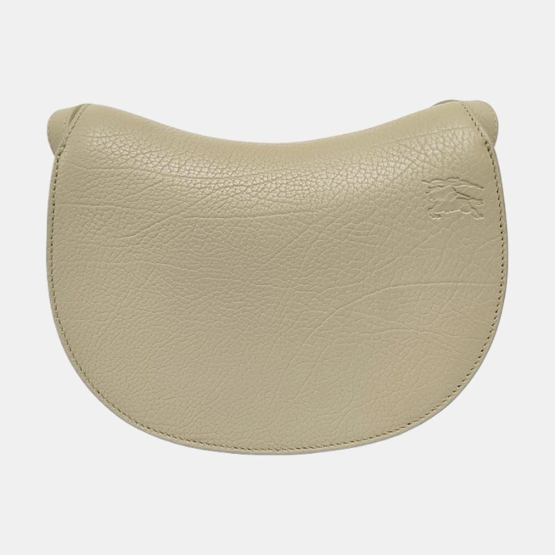 BURBERRY B Clip迷你綠色牛皮單肩包銀色五金-4