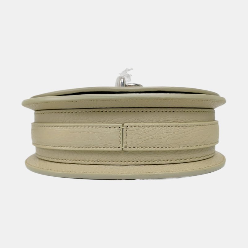 BURBERRY B Clip迷你綠色牛皮單肩包銀色五金-5