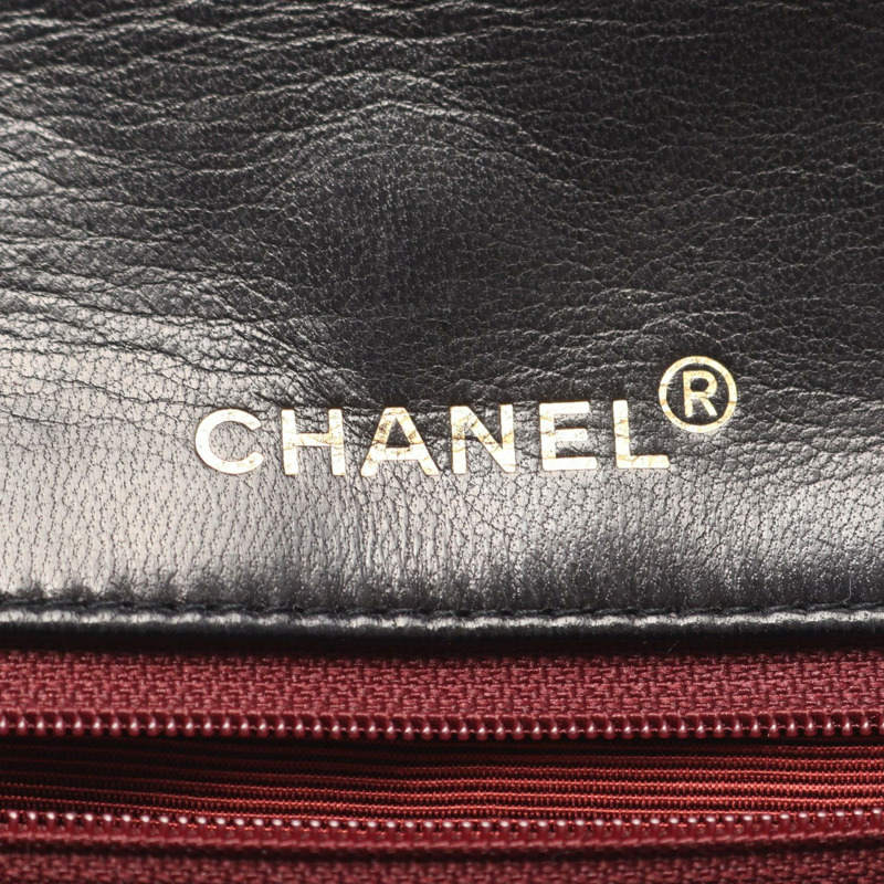 香奈兒 (CHANEL) 絎縫全蓋鏈條單肩背包 A03568 黑色皮革 金色五金 二手-3