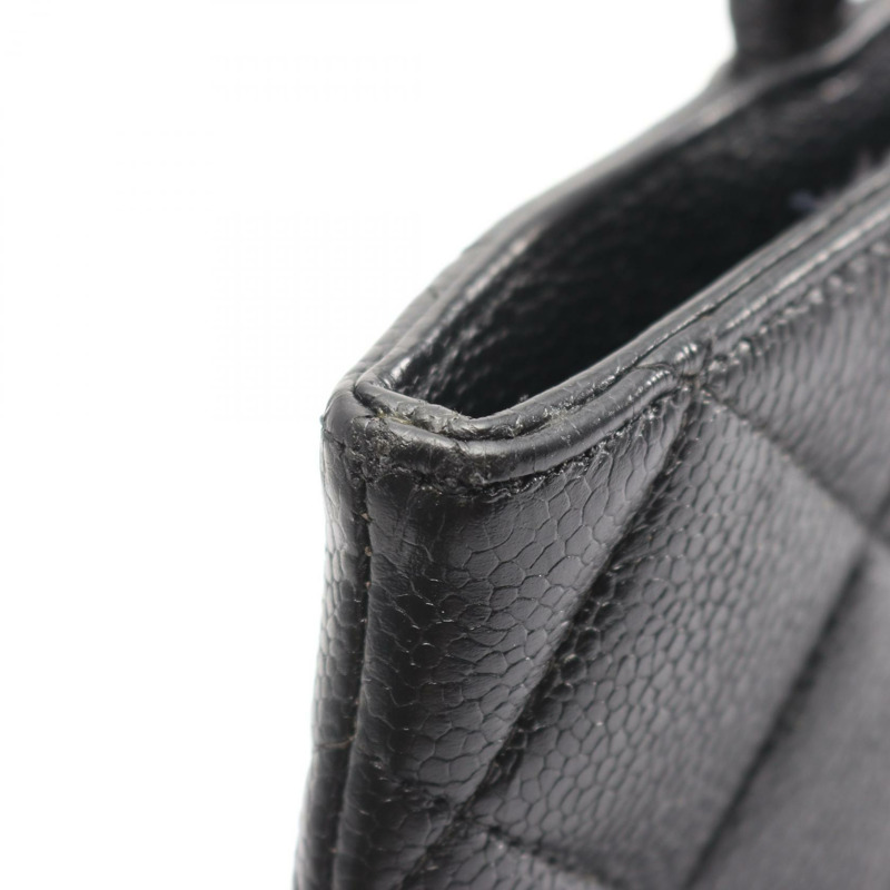 香奈兒 (CHANEL) Medallion 手提包，粒面小牛皮，黑色，二手，女士，金色五金，CC Coco-8