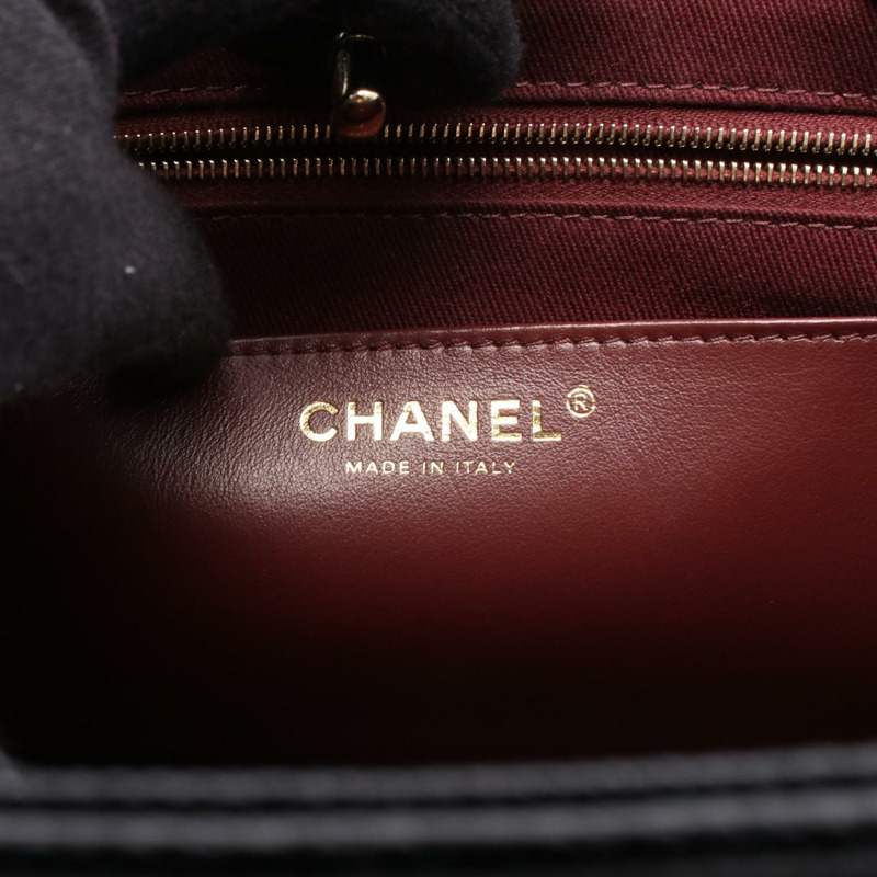 香奈兒 Business Affinity Matelasse 單肩包 A93750 黑色皮革 二手 GHW CC-3