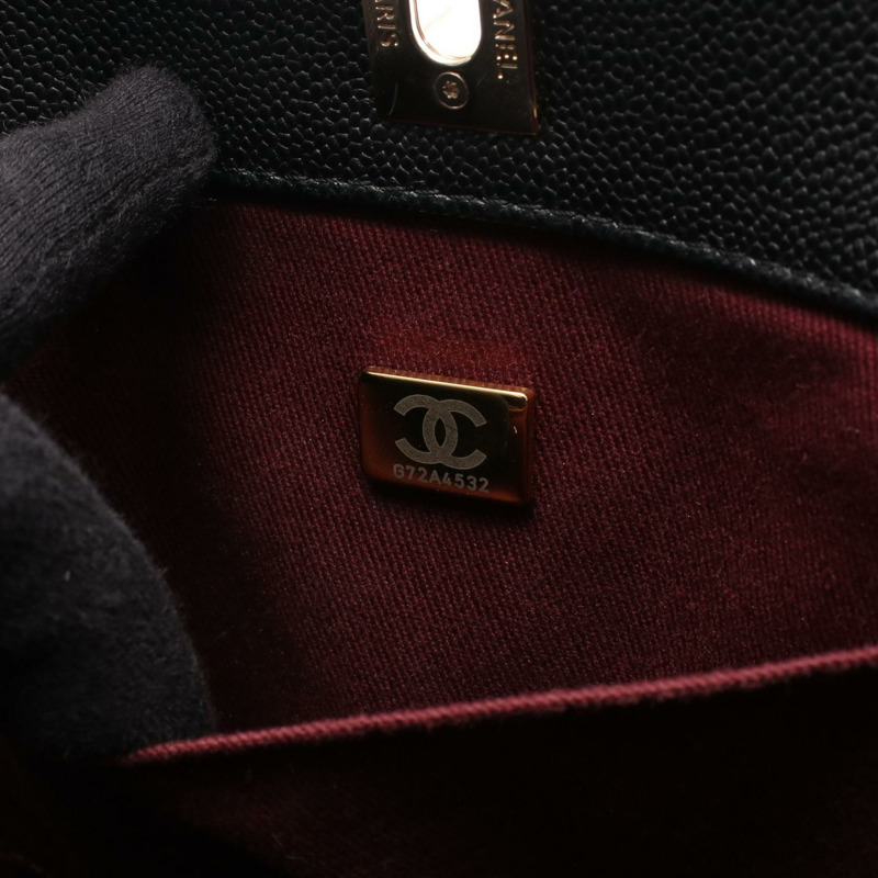 香奈兒 Business Affinity Matelasse 單肩包 A93750 黑色皮革 二手 GHW CC-4