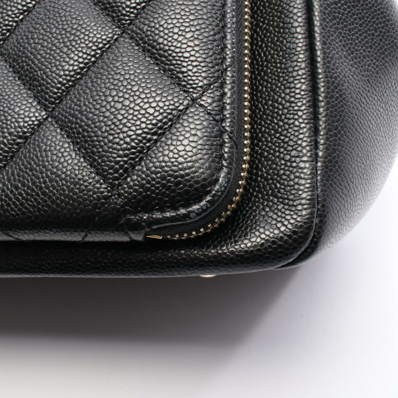 香奈兒 Business Affinity Matelasse 單肩包 A93750 黑色皮革 二手 GHW CC-6