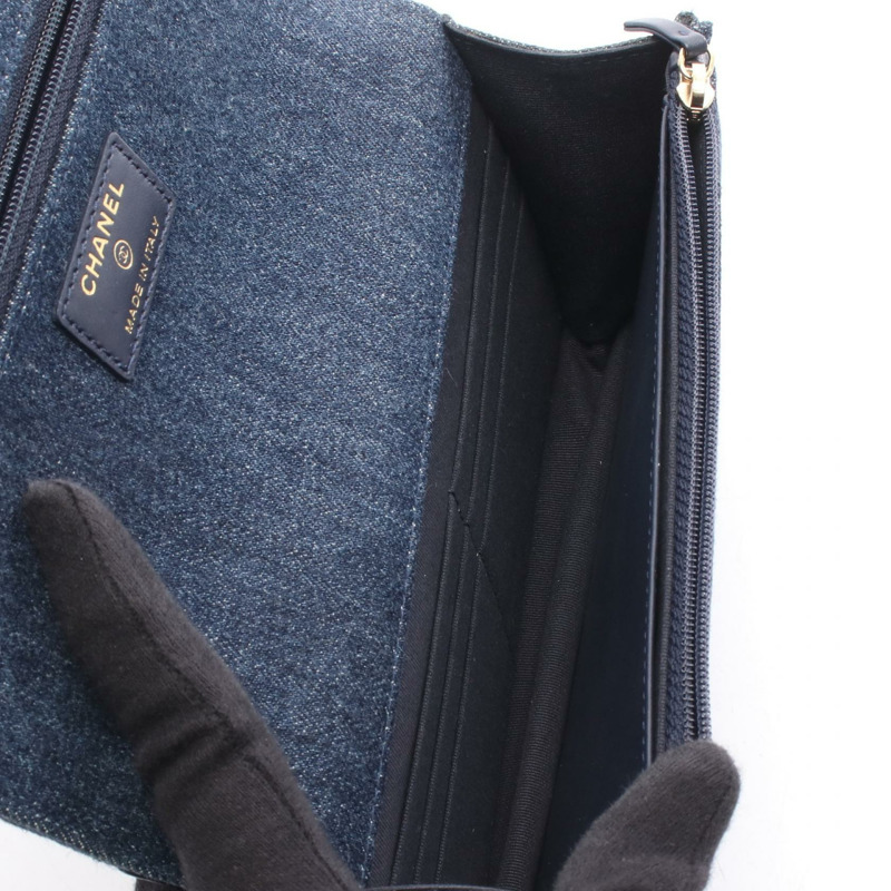 香奈兒 19 dix-neuf 鏈條肩背斜背包 AP0957 牛仔藍 二手 女士-2