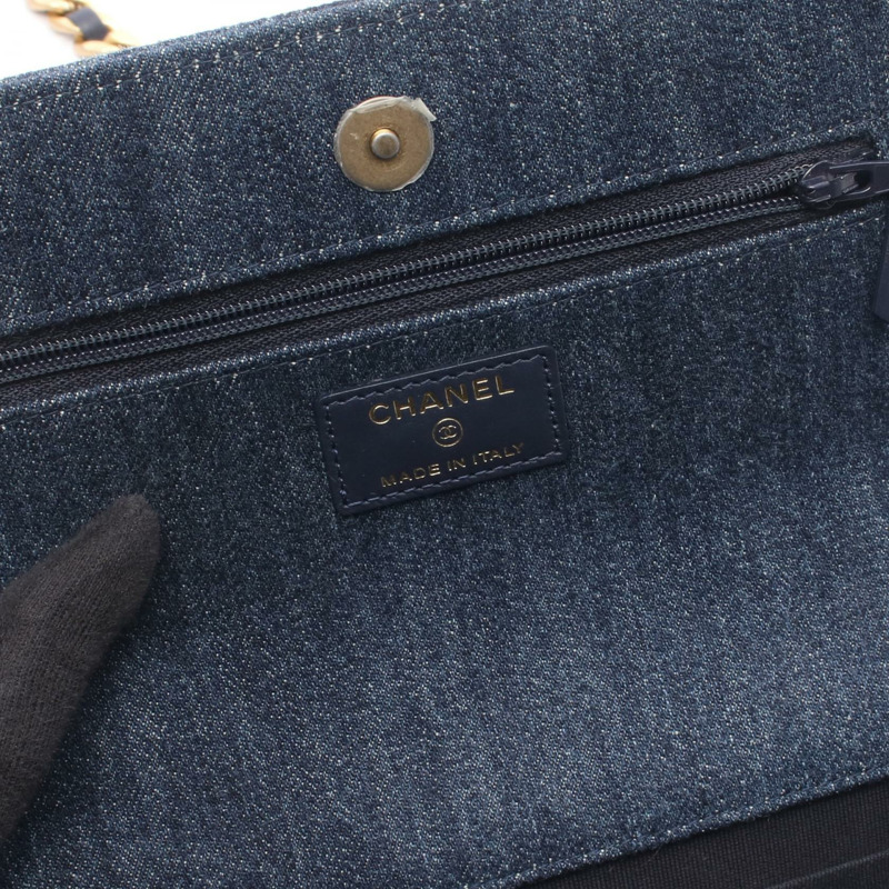 香奈兒 19 dix-neuf 鏈條肩背斜背包 AP0957 牛仔藍 二手 女士-3