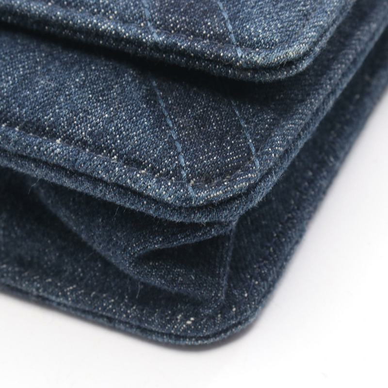 香奈兒 19 dix-neuf 鏈條肩背斜背包 AP0957 牛仔藍 二手 女士-6