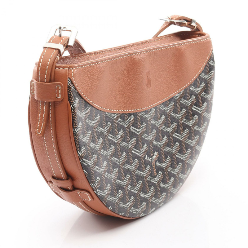 GOYARD Hirondelle 單肩包，帆布皮革，棕色、黑色、白色，二手，女士款-1