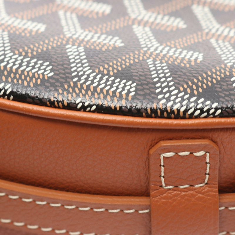 GOYARD Hirondelle 單肩包，帆布皮革，棕色、黑色、白色，二手，女士款-6