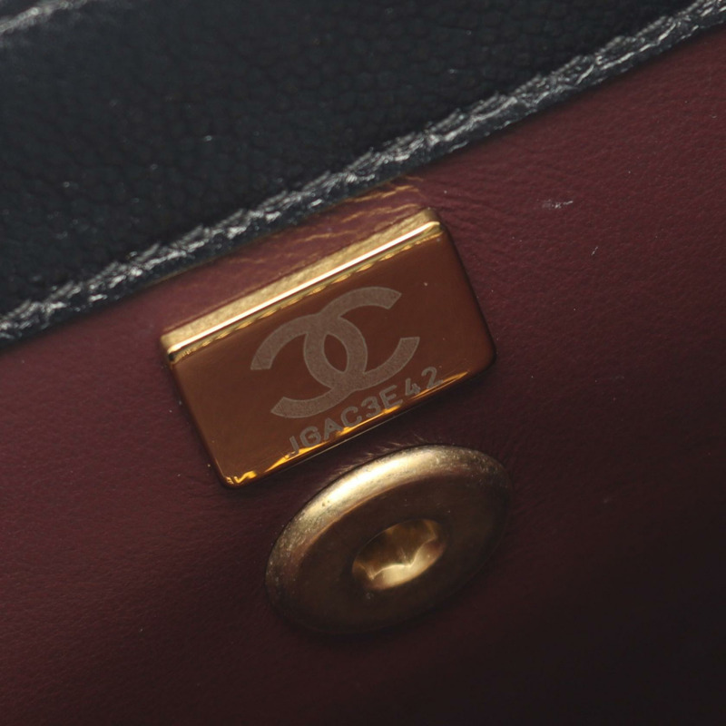 香奈兒 (CHANEL) 絎縫鏈條雙肩包 AS4189 小牛皮 黑色 GHW 二手 CC-4