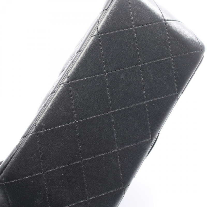 香奈兒迷你絎縫鏈條肩背斜背包 A35200 黑色皮革 二手 CC-7