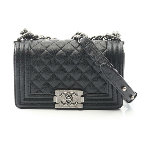 香奈兒 Boy Chanel 小號鏈條單背包 A67085 小牛皮 黑色 二手 CC