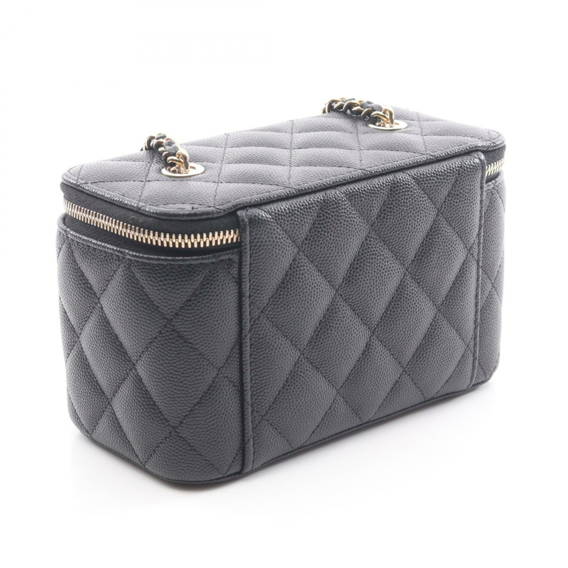 香奈兒 (CHANEL) Matelasse 小號 Vanity Chain 單肩斜背包 AP1341 黑色皮革-1