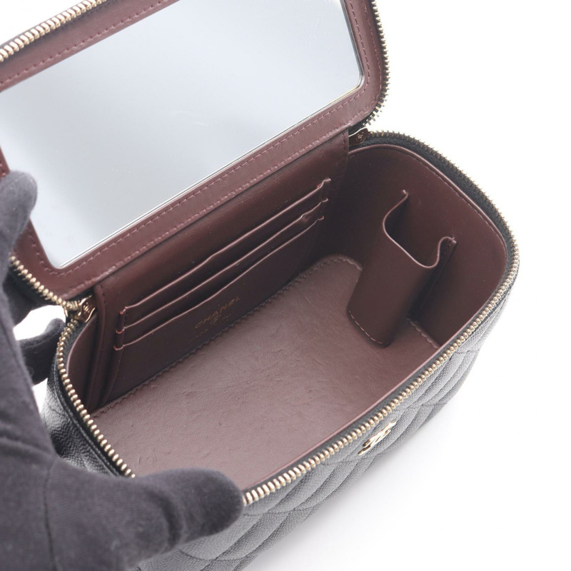 香奈兒 (CHANEL) Matelasse 小號 Vanity Chain 單肩斜背包 AP1341 黑色皮革-2