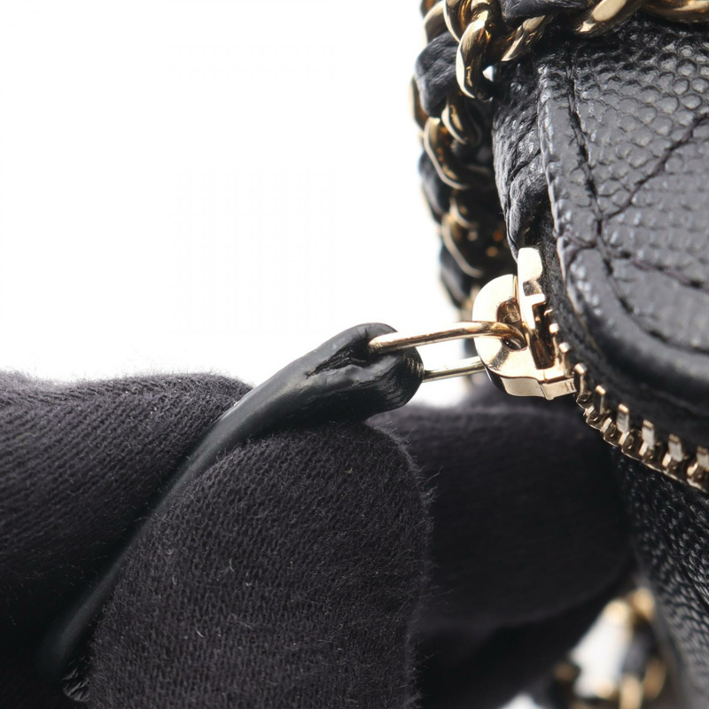 香奈兒 (CHANEL) Matelasse 小號 Vanity Chain 單肩斜背包 AP1341 黑色皮革-10