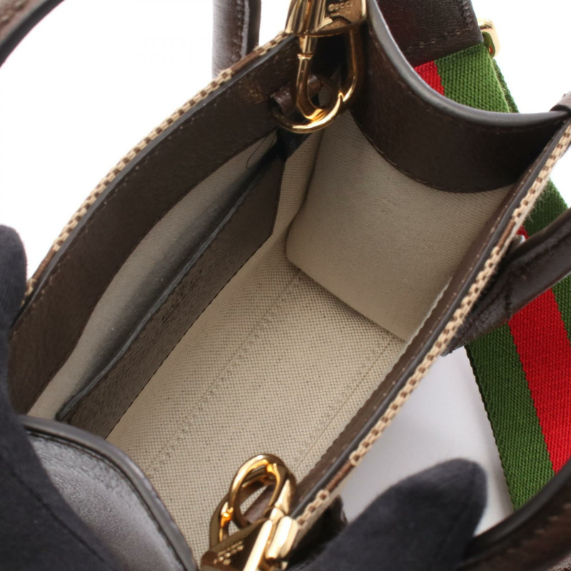 GUCCI Jumbo GG 迷你肩斜背包手提包 699406 帆布皮革 二手-2