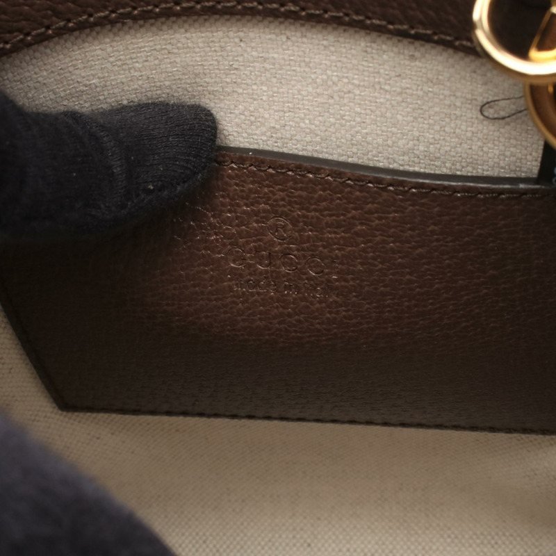 GUCCI Jumbo GG 迷你肩斜背包手提包 699406 帆布皮革 二手-3