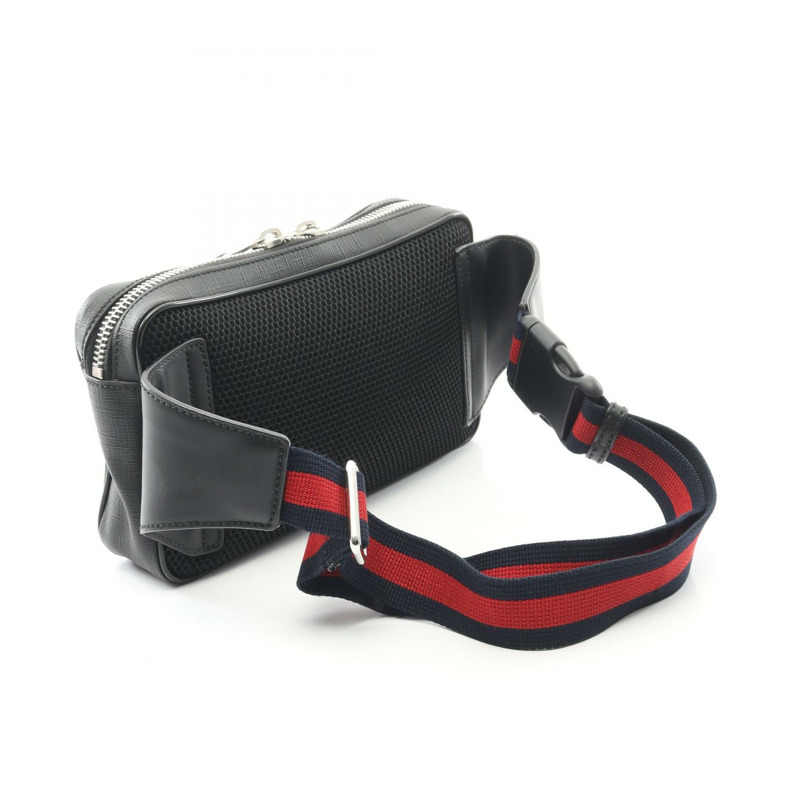 GUCCI Soft GG Supreme Sherry Line 腰包 474293 帆布皮革 黑色 二手-1