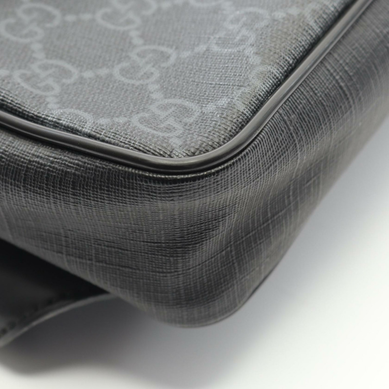 GUCCI Soft GG Supreme Sherry Line 腰包 474293 帆布皮革 黑色 二手-4