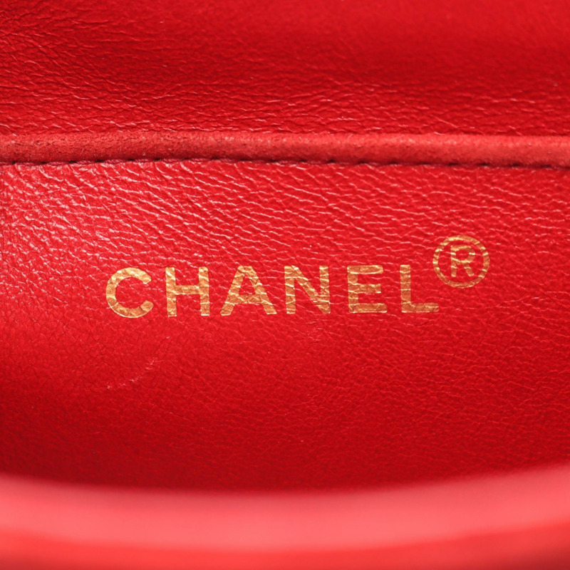 香奈兒 (CHANEL) 鏈條肩背包，紅色麂皮絨面革，金色五金，二手女士 Coco CC-3
