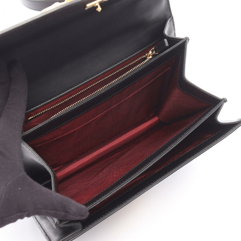 GUCCI Zumi 馬銜扣斜背包 576388 黑色皮革 二手 女士-2