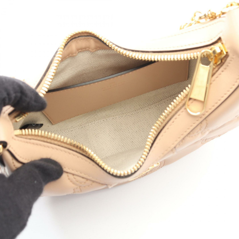 GUCCI GG Matelasse 鏈條肩背包 739736 皮革 粉紅色 二手 女士-2