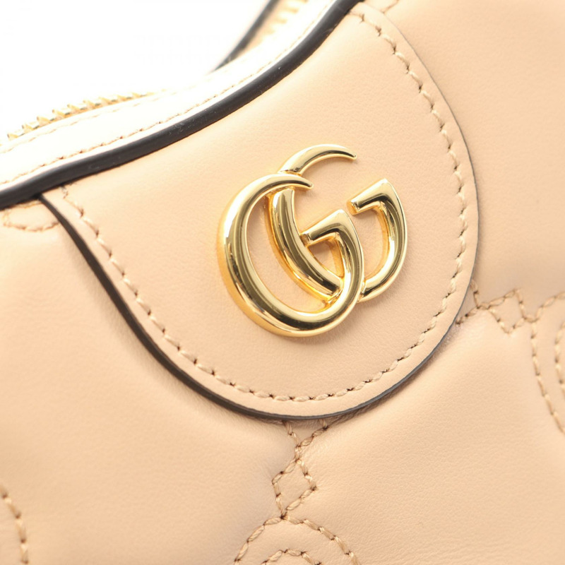 GUCCI GG Matelasse 鏈條肩背包 739736 皮革 粉紅色 二手 女士-4