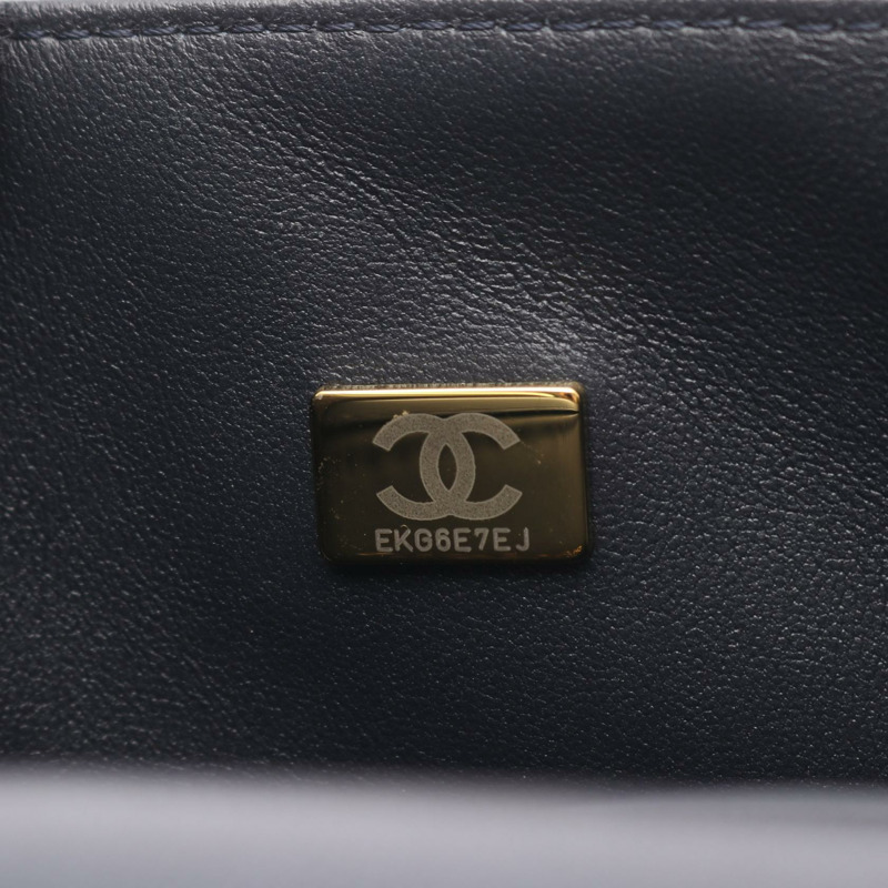 香奈兒 Boy Chanel 鏈條肩背包 AS3018 皮革海軍藍二手女士金色五金 CC-4