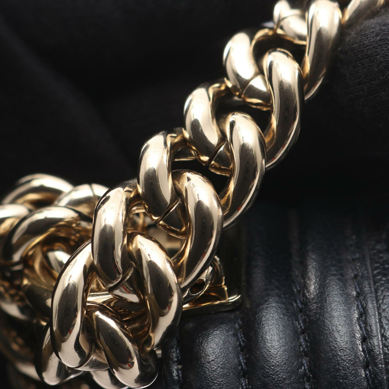 香奈兒 Boy Chanel 鏈條肩背包 AS3018 皮革海軍藍二手女士金色五金 CC-7