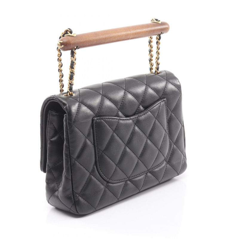 香奈兒 (CHANEL) 絎縫單肩包 AS4151 羊皮 黑色 二手 女士 金色五金-1