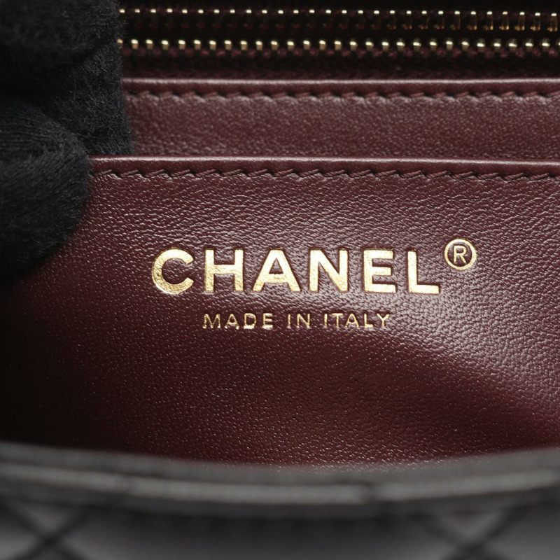 香奈兒 (CHANEL) 絎縫單肩包 AS4151 羊皮 黑色 二手 女士 金色五金-3