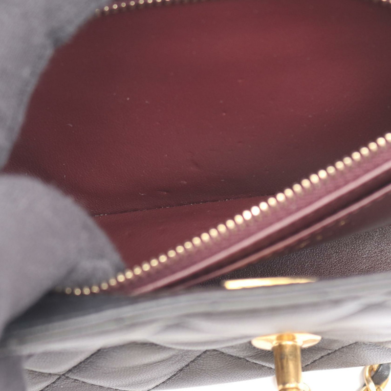 香奈兒 (CHANEL) 絎縫單肩包 AS4151 羊皮 黑色 二手 女士 金色五金-5