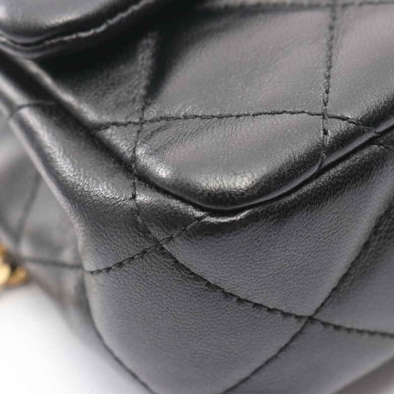 香奈兒 (CHANEL) 絎縫單肩包 AS4151 羊皮 黑色 二手 女士 金色五金-7