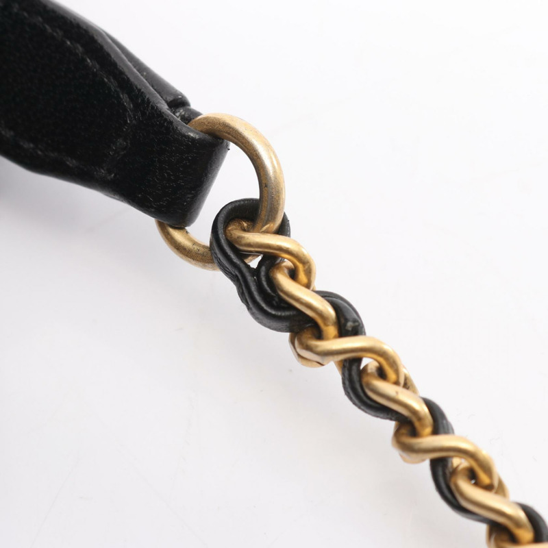 香奈兒 (CHANEL) 絎縫單肩包 AS4151 羊皮 黑色 二手 女士 金色五金-9