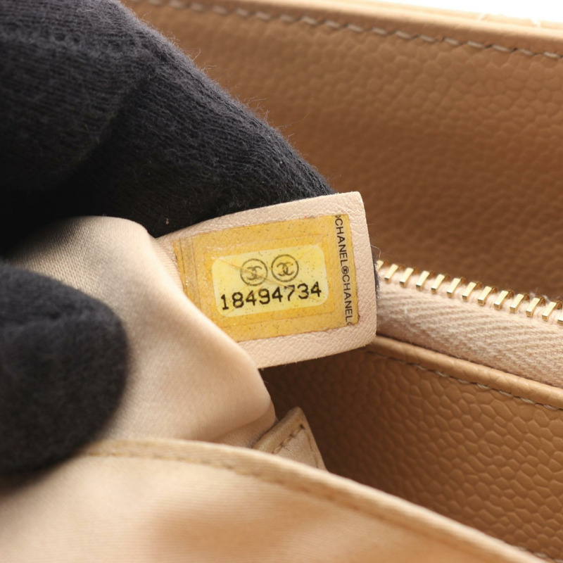 香奈兒 (CHANEL) Matelasse Grand Shopping GST 手提包 A50995 皮革 米色 二手 女士 金色五金-4