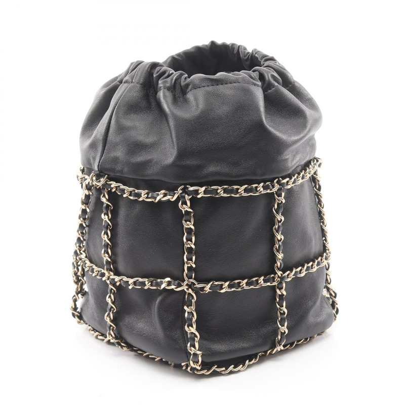 香奈兒 COCO 標誌單背包 AS2313 羊皮 黑色 二手 GHW CC-1